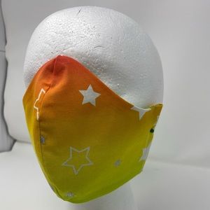 Face Mask. Yellow/range with Stars